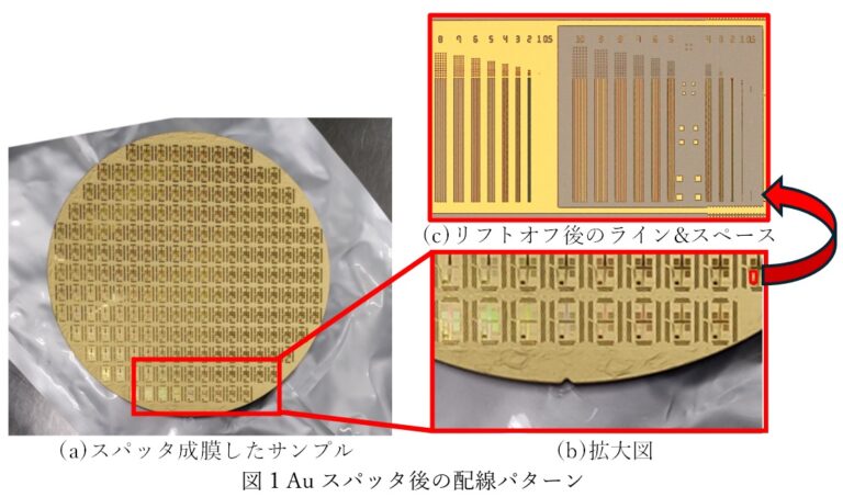 図１　 Auスパッタ後の配線パターンの画像