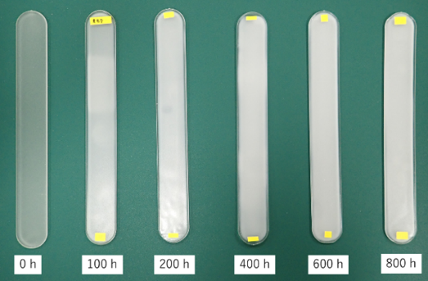 劣化サンプルの画像（ポリ乳酸）