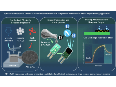 Synthesis of Polypyrrole-zirconia colloidal dispersion for room temperature Ammonia and amine vapors sensing applications 論文イメージ画像